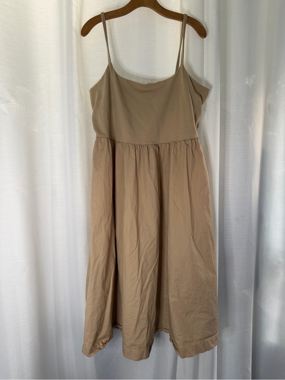 Old Navy XXL Tan Cotton Blend Sleeveless Midi Dress Minimalist Casual Summer